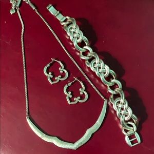 Necklace, bracelet, earrings
